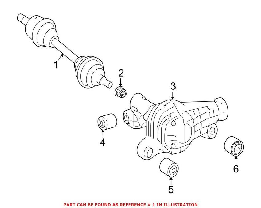 Mercedes CV Axle Assembly - Front Driver Left 1663303300